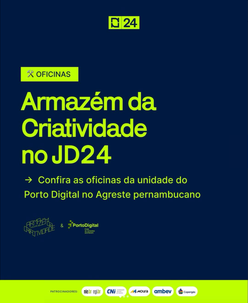 Armazém da Criatividade no Jardim Digital 2024 com oficinas